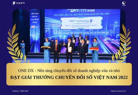 Nền tảng ONE DX được vinh danh tại Lễ trao Giải thưởng Chuyển đổi số Việt Nam2022